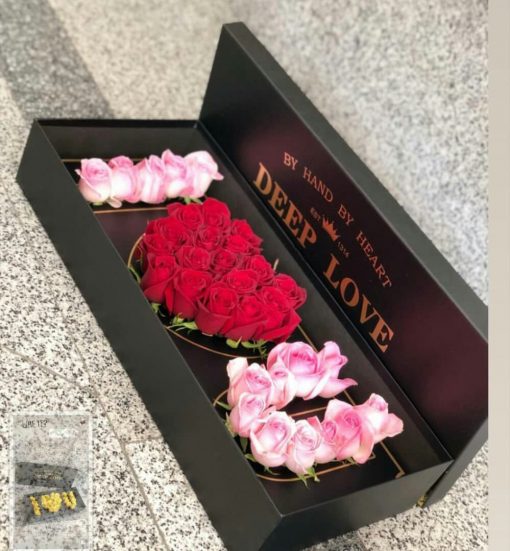 گل هروی | باکس گل رز قرمز و صورتی مناسب ولنتاین